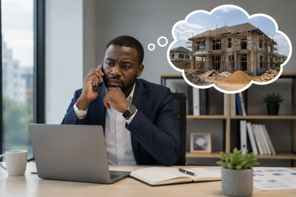 Person abroad thinking about their Kenyan project