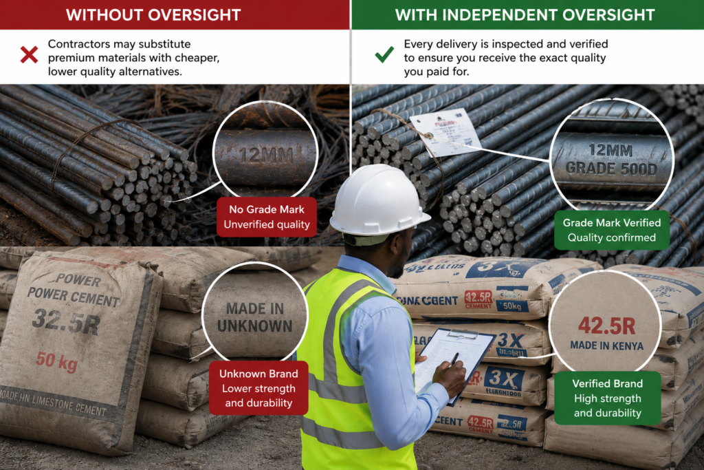 Problems arising from substituting materials